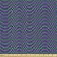 thumbnail image 2 of Ambesonne Purple Fabric by the Yard Upholstery, Graphical Abstract Waves, 5 Yards, Violet Sea Green, 2 of 5