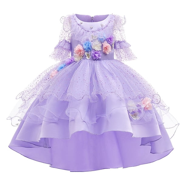 Vestido de princesa para niñas, disfraz de princesa de chanclas, princesas, princesas y princesas, Rapunzel, Anna y Elsa Fivean unisex