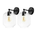 thumbnail image 6 of SAFAVIEH Edie LED Black Iron Wall Sconce with Clear Glass Shade, Set of 2, 6 of 10
