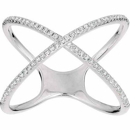 0.2 Carat T.W. Diamond 14kt White Gold X Fashion Ring, Size 8