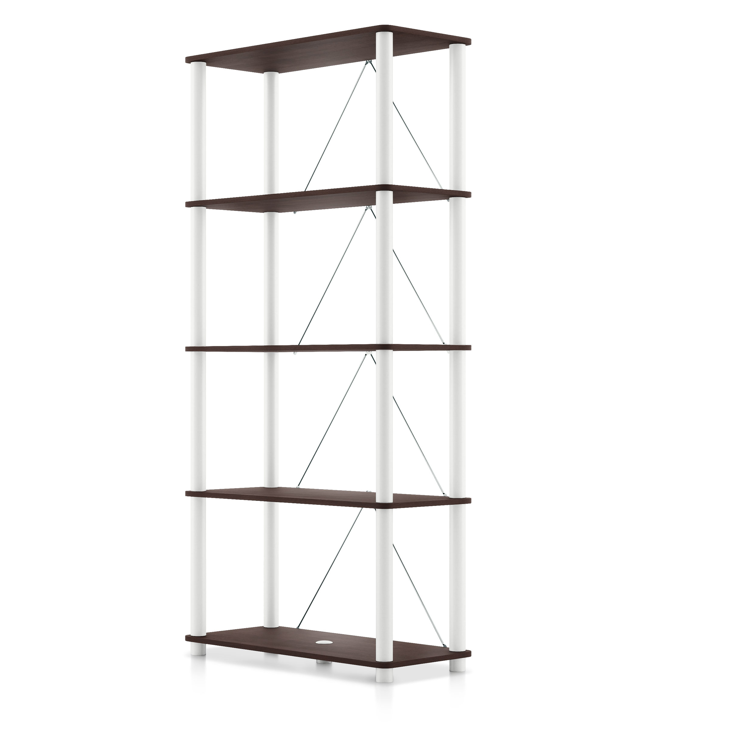 Furniture of America Brooks Adult Open Display Shelf Bookcase, 5-Tier 27-inch Shelves, Espresso