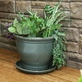 thumbnail image 3 of 12-Inch Ceramic Plant Saucers - Plant Drip Trays for Outdoor Planter Flower Pot Drainage - Set of 2 - Gray, 3 of 14