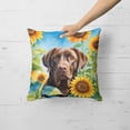 thumbnail image 2 of Labrador Retriever in Sunflowers Throw Pillow 18 in x 18 in, 2 of 5