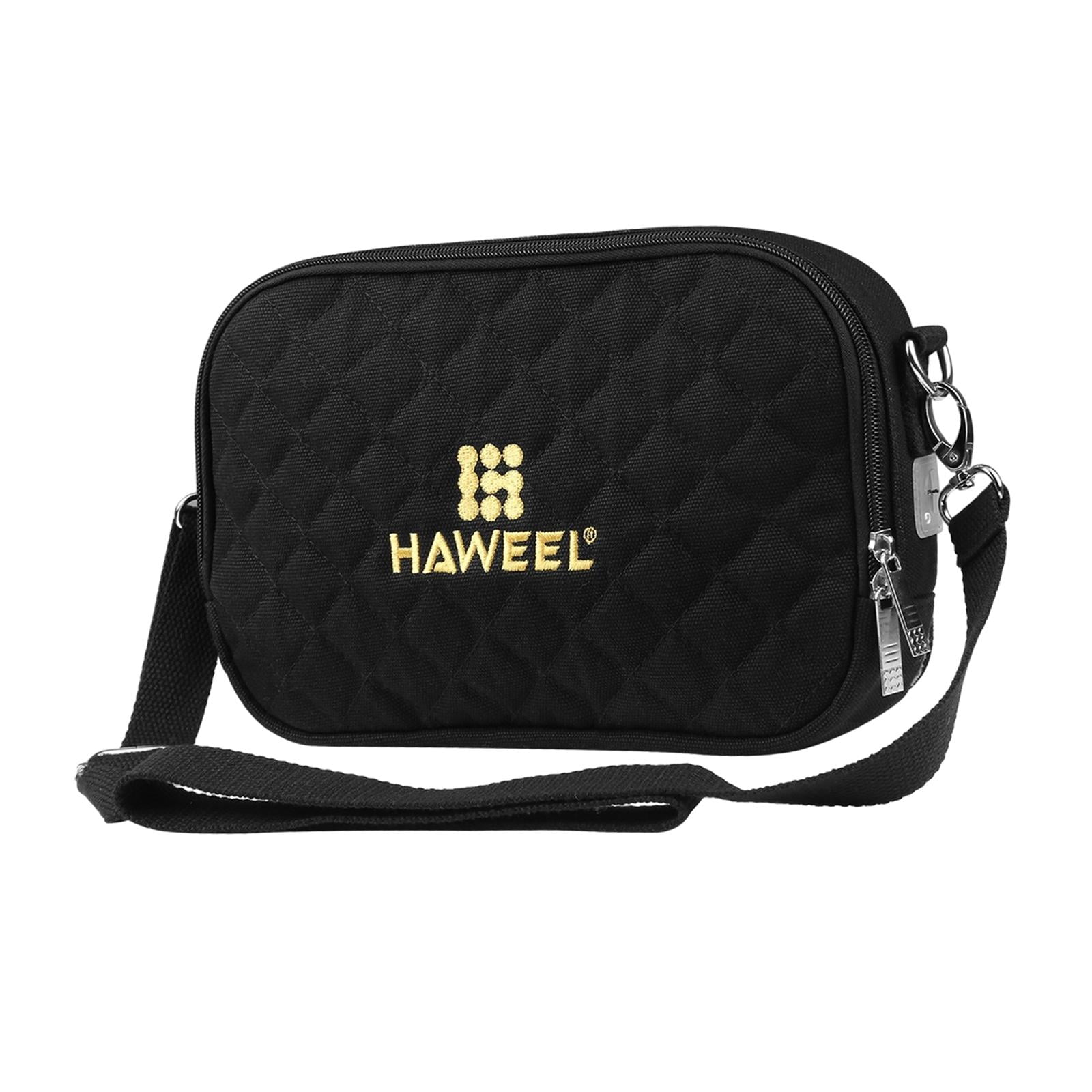 harayaa Cross Shoulder Hand Warmer Storage Bag Prevent Overheating Canvas Warmer Bag USB Black