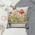 thumbnail image 2 of Chilfamy Mushrooms Flowers Butterfly Pillow Covers for Couch Sofa Indoor Outdoor Pillow Case for Car Couch Bedroom All Year Round Use Pillowcase 1PC 24x24in, 2 of 5