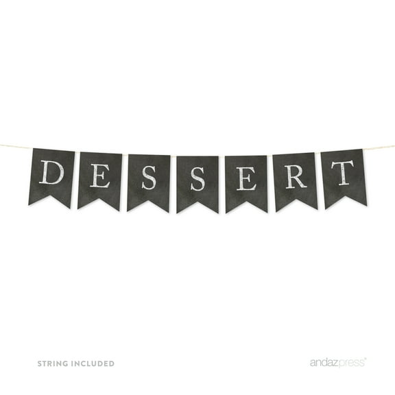 Dessert Vintage Chalkboard Pennant Party Banner
