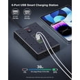 thumbnail image 3 of Surge Protector Power Strip with 16 AC Outlets 6 USB Ports(3 Type C), Thin Flat Plug 6.5 FT Extension Cord with Multiple Outlets, Outlet Extender with Surge Protection for , Office, Dorm, 3 of 6