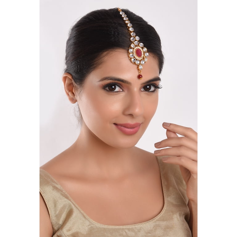 Efulgenz Indian Bollywood Crystal Rhinestone Kundan Gold  display picture 2