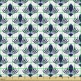 thumbnail image 2 of Flower Sofa Upholstery Fabric by the Yard, Continuous Concept Oriental Feather Inspired Motifs on a Plain Background, Decorative Fabric for DIY and Home Accents, Indigo and White by Ambesonne, 2 of 5