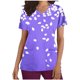 thumbnail image 1 of Mujeres Manga Corta Tops Casual V-Cuello Impreso Manga Corta de Bolsillo Superior Poliéster, Ropa de Enfermería de Moda para el Uso Diario Del Hogar, 1 of 5