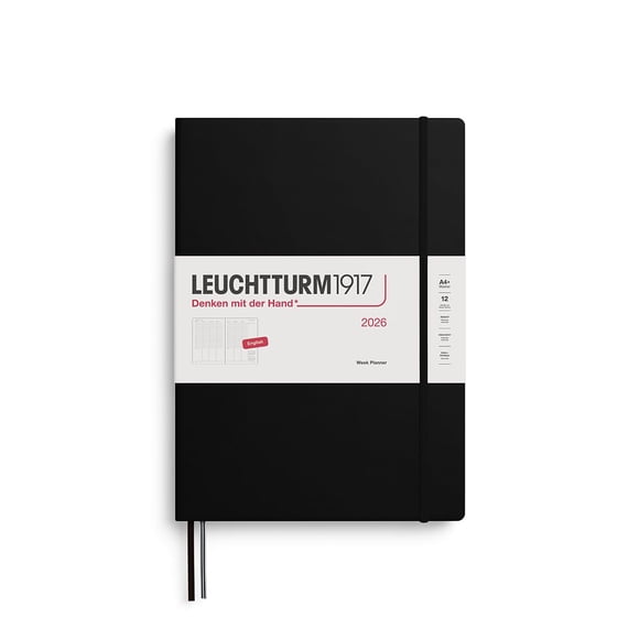 LEUCHTTURM1917 - Week Planner 2026, Hardcover, Master (A4+), Black (Jan 1 - Dec 31, 2026)