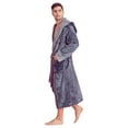 Soft Touch Linen Men’s Bath Robe Hooded Shower Robe Polyester Full
