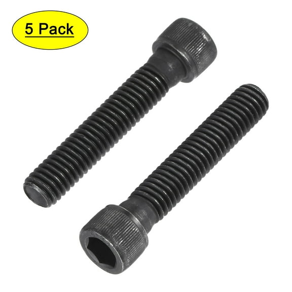 3/8-16x2" Hex Socket Bolts 12.9 Grade Alloy Steel Black Oxide 5 Pack