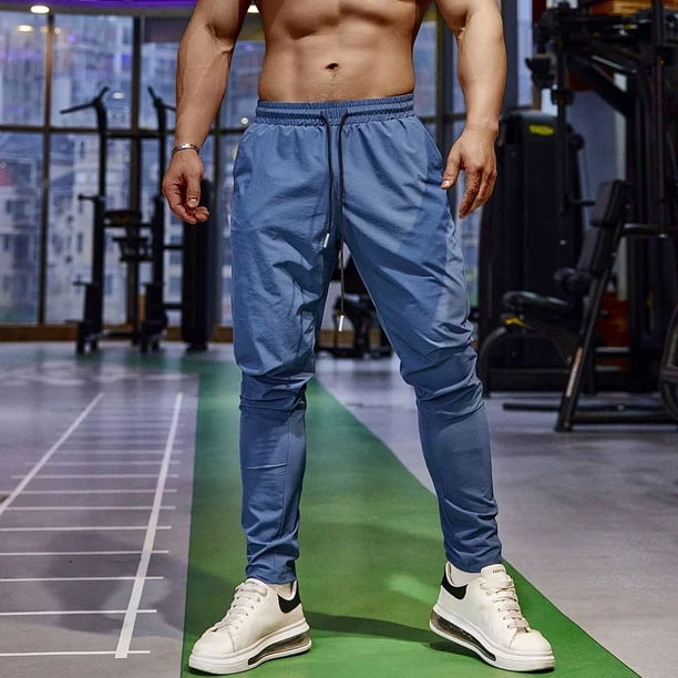 Pantalones pitillo de seda de hielo para hombre, pantalón de chándal informal para gimnasio, pesca, transpirable, secado rápido, deportes al aire libre, ciclismo, Jogging, entrenamiento
