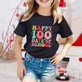 thumbnail image 2 of FhsagQ Mode Décontractée Imprimée pour Garçon et Fille, Col Rond, Manches Courtes, T-Shirt Ample, Printemps, Noir, 4-5 Ans, 2 of 4