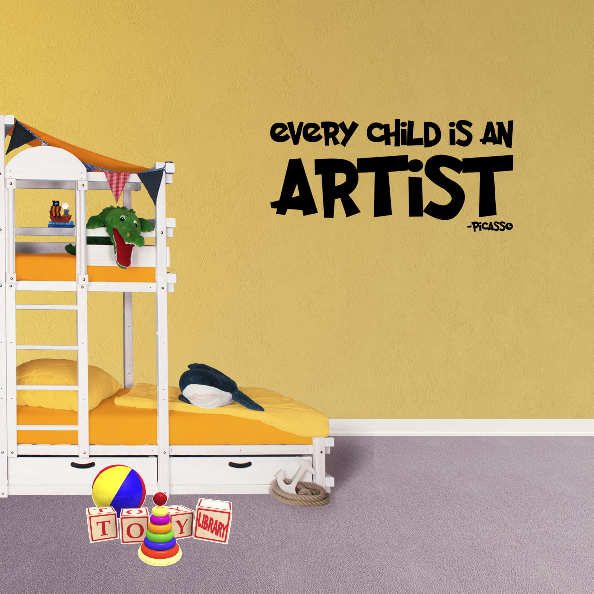 Every Child Is An Artist Picasso Vinyl Wall Decal Quote Children
