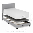 thumbnail image 2 of Furinno Pessac Fabric Upholstered Bed Frame with Wooden Slat Support, Twin XL, Glacier, 2 of 6