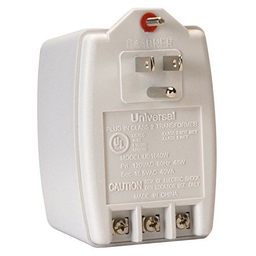 Universal Plug In Transformer Class 2 Input120VAC Output16.5VAC 40VA