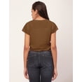 thumbnail image 4 of Moomaya Crop Tops For Women, Short Sleeve V-Neck Casual Summer Viscose Tops, 4 of 8