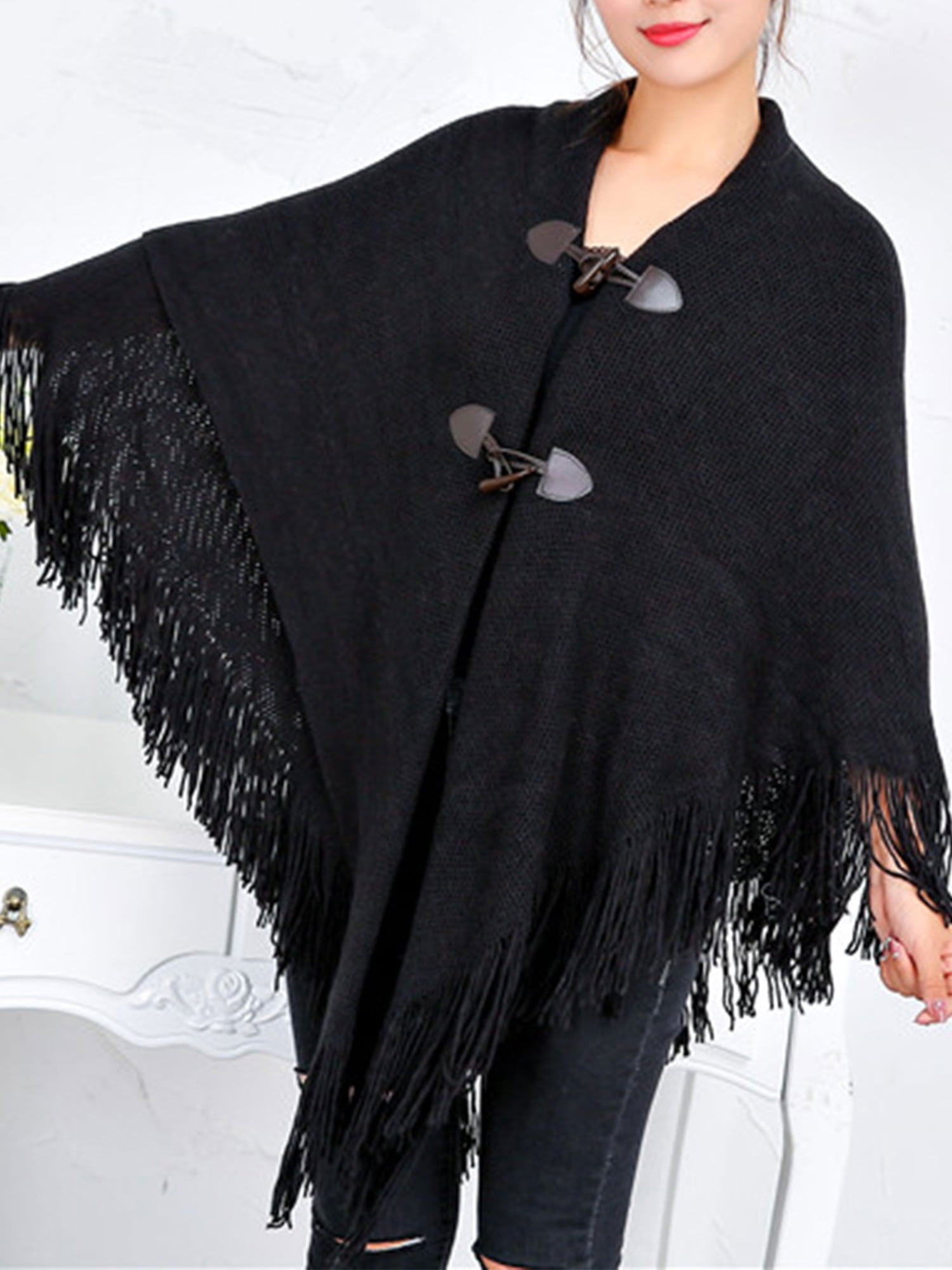 ジャケット・アウター Foxey Knit Cape Cocogio Knit Sweater Poncho Cape One Size Womens Brown