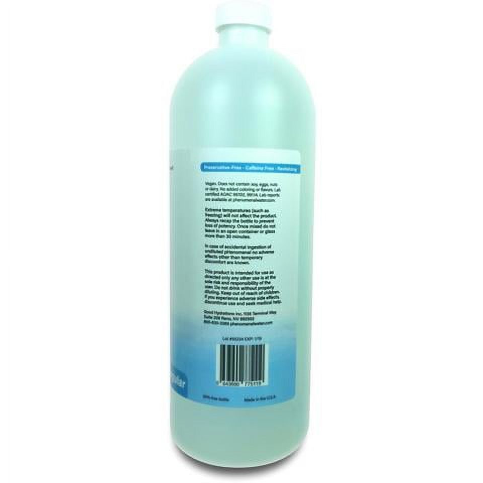 pHenomenal Alkaline Water Concentrate - high 11 pH oxygenated water - Regular 32 Oz Bottle - makes 8 Gallons of alkaline water - 500 times stronger than 8.5 pH