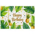 thumbnail image 2 of Tropical Themed Happy Birthday Banner with Pineapples and Leaves Background Backdrop Party Supplies Birthday Decoration Photography Props, 2 of 7