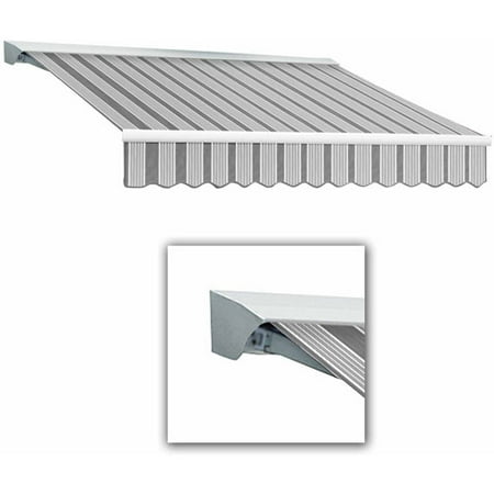 Destin-LX with Hood Left Motorized with Remote Control Retractable Awning, 12 ft.W x 10 ft. Proj
