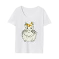 thumbnail image 3 of Camiseta de mujer Camisetas básicas Tops de manga corta Dibujos animados Cómodo Elegante Impreso Streetwear Tops de cuello redondo para caminar XL Yinane Manga corta para mujer, 3 of 8