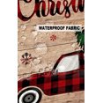 thumbnail image 5 of Pack of 2 Outdoor Pillow Covers, Merry Christmas Red and Black Buffalo Plaid Truck Tree Waterproof Square Throw Pillowcase Cushion Decorative Pillow Covers for Couch Patio Tent, 26x26 in, 5 of 6