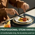 thumbnail image 4 of Juego de cubiertos negros de 24 piezas con cuchillos para carne, juego de cubiertos negros para 4, juego de cubiertos de acero inoxidable de grado alimenticio, juegos de utensilios con acabado de, 4 of 6