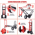 thumbnail image 5 of Veeboto 1000lbs Heavy-Duty Hand Truck 3-in-1 Convertible Folding Hand Truck with Wheels 10" All-Terrain Tires, Collapsible Cart for Moving, Warehouse, Logistics, Home, Office Red, 5 of 7