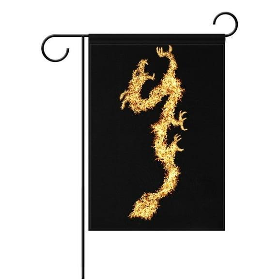 POPCreation China Classic Art Dragon Garden Flag Summer Ocean Sea Sunset 12x18 inches Outdoor Flag Home Party