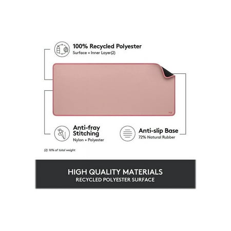 Logitech - Desk Mat Studio Series Extended Mouse Pad with Spill-resistant Durable Design (Large) - Darker Rose