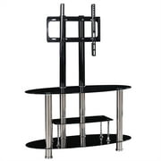Better Home Products Zoe Tempered Glass TV Stand with Mount for 55-inch TV Black