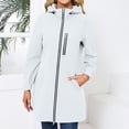 thumbnail image 2 of GigrtiJin Womens Spring Hooded Fleece Jacket Windbreaker Solid Color Long Sleeved Casual Thin Coat with Pockets, 2 of 9