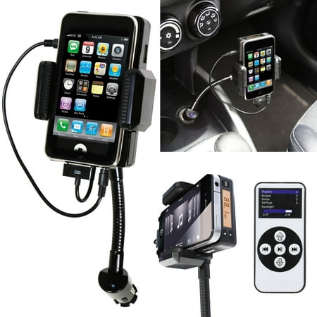 iMounTEK Universal iPhone Car Kit- FM Transmitter, Car Charger, Adjustable Stand, USB