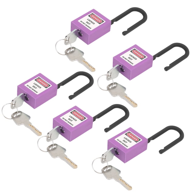Candado de seguridad, juego de 5, 38 mm/1,5 pulgadas, candado de seguridad con grillete, bloqueo de seguridad probado y confiable