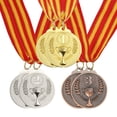 thumbnail image 1 of Unique Bargains 2 Inch Gold Silver Bronze Award Medals 1st 2nd 3rd Prize with Neck Ribbon, 6 Pieces, 1 of 6