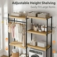 thumbnail image 3 of "Over Washer and Dryer Storage Shelves,5 Tiers Laundry Room Standing Shelf with Double-Layer Wood Shelves,Space Saver Clothes Drying Rack,Adjustable Height Laundry Organizer for Bathroom Laundry Room, 3 of 7