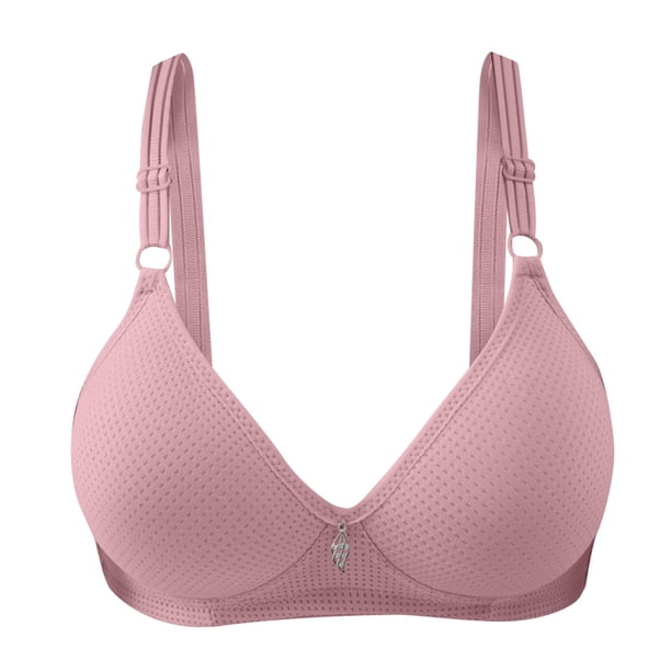 Gibobby Sujetador de tubo transpirable informal a la moda para mujer, ropa interior sin anillo de, sujetador de reunión y ajuste Brasieres anchos de espalda(Rosa caliente,38)