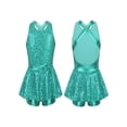 thumbnail image 1 of Alvivi Girls Jazz Modern Tap Dancewear Sleeveless Sequined Ballet Dance Leotard Dress 6-16, 1 of 6