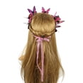 thumbnail image 3 of Bandeau Élégant pour Femmes Rose avec Sangle et Fleurs, Accessoire de Fête, 3 of 5