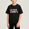 thumbnail image 5 of Nilvkv Shirts for Girls,Girl Shirts,Kids Short Sleeve Crew Neck T-Shirt Basketball Print Pick a Game Soft Casual Breathable Top Black 2-3 Years, 5 of 5