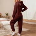 thumbnail image 4 of Timegard Combinaisons Grande Taille pour Femmes Automne Hiver en Molleton Doux à Capuche avec Fermeture Éclair, Pyjama Chaud, 4 of 6