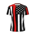 thumbnail image 5 of Wukai Firefighters USA Flag Print Men's Short-Sleeved Mesh T-Shirt,Quick-Dry Short Sleeve Workout T-Shirt-XX-Large, 5 of 8