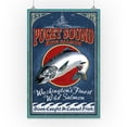 thumbnail image 2 of Puget Sound, Washington, Salmon Vintage Sign (16x24 Giclee Gallery Art Print, Vivid Textured Wall Decor), 2 of 3