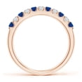 thumbnail image 2 of Angara Natural 0.33 Ct. Blue Sapphire with Diamond Non Eternity Ring in 14K Rose Gold for Women (Ring Size: 3), 2 of 11