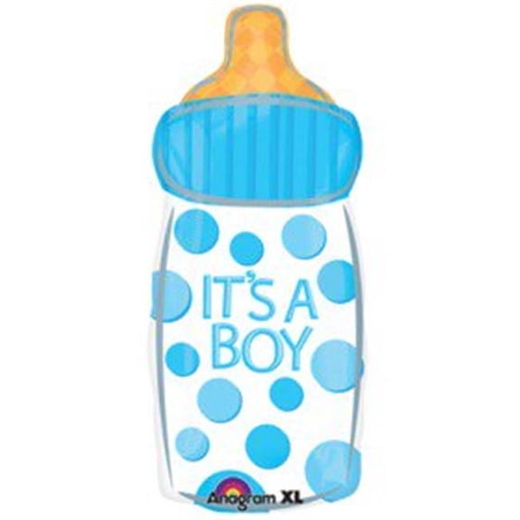 23 inch It's A Boy Baby Bottle Anagram Foil Mylar Balloon - Party Supplies Decorations