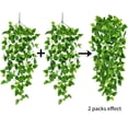 thumbnail image 3 of 2pcs Fake Hanging Plants for Room Decor, 3.6ft Artificial Ivy Pothos Vine for Wall Living Room Patio Indoor Outdoor Home Shelf Office Decor (No Baskets), 3 of 5