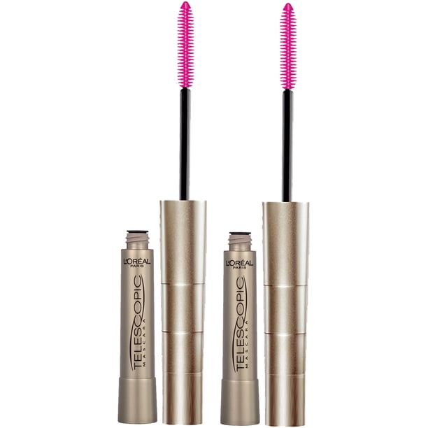 L'Oréal Paris Makeup Telescopic Original Lengthening Mascara, Blackest Black, 2 Count